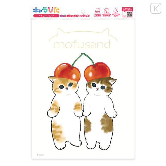 Japan Mofusand Charapita Iron-on Transfer Sheet - Cherry Hat Cat - 1