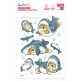 Japan Mofusand Charapita Iron-on Transfer Sheet - Shark Cats - 1