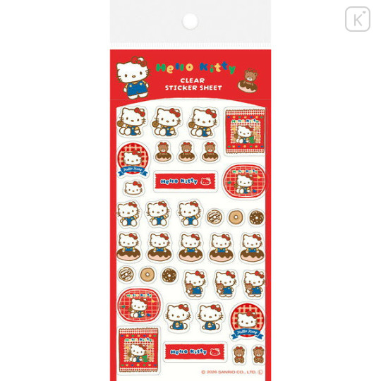 Japan Sanrio Transparent Sticker Sheet - Hello Kitty : Snack Party - 1