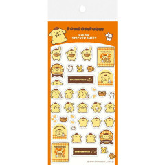 Japan Sanrio Transparent Sticker Sheet - Pompompurin : Snack Party