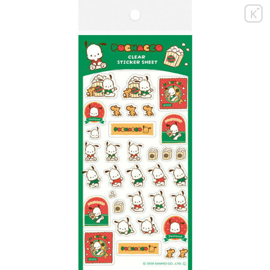 Japan Sanrio Transparent Sticker Sheet - Pochacco : Snack Party - 1