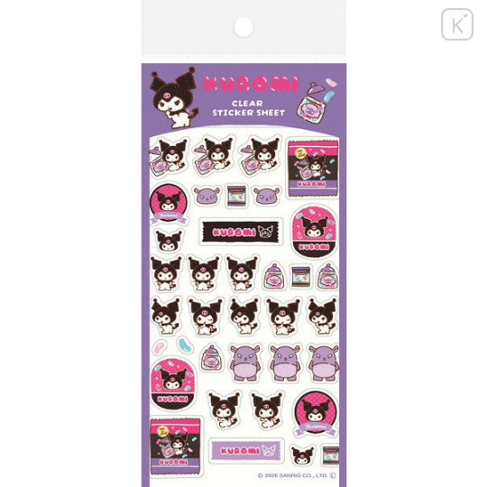 Japan Sanrio Transparent Sticker Sheet - Kuromi : Snack Party - 1