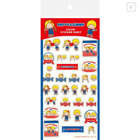 Japan Sanrio Transparent Sticker Sheet - Patty & Jimmy : Snack Party - 1