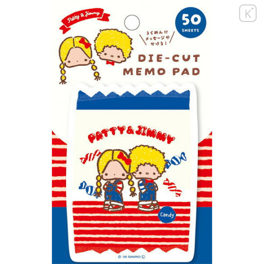 Japan Sanrio Die-cut Memo Pad - Patty & Jimmy : Snack Party - 1