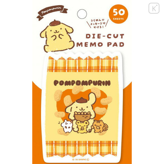 Japan Sanrio Die-cut Memo Pad - Pompompurin : Snack Party - 1
