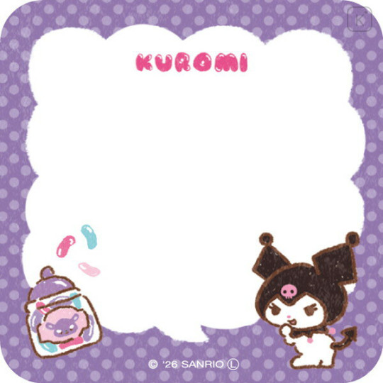 Japan Sanrio Message Sticky Notes - Kuromi : Snack Party - 2