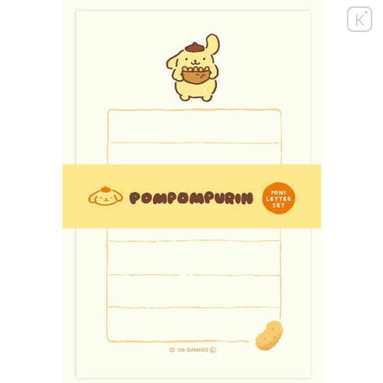 Japan Sanrio Mini Letter Set - Pompompurin : Snack Party - 1