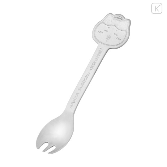Japan Chiikawa Stainless Steel Spoon - Hachiware : Chiikawa Park Embossed Face Prisoner - 4