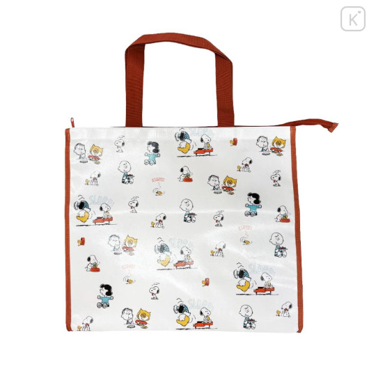 Japan Peanuts Souvenir Laminated Woven PP Eco Shopping Bag - Snoopy : New Life Collection Red - 1