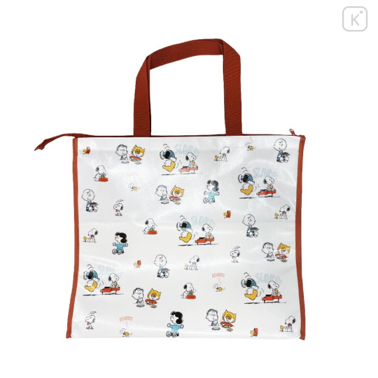Japan Peanuts Souvenir Laminated Woven PP Eco Shopping Bag - Snoopy : New Life Collection Red - 2