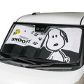 Japan Peanuts Accordion Car Sunshade (S) - Snoopy & Woodstock : Black White - 1