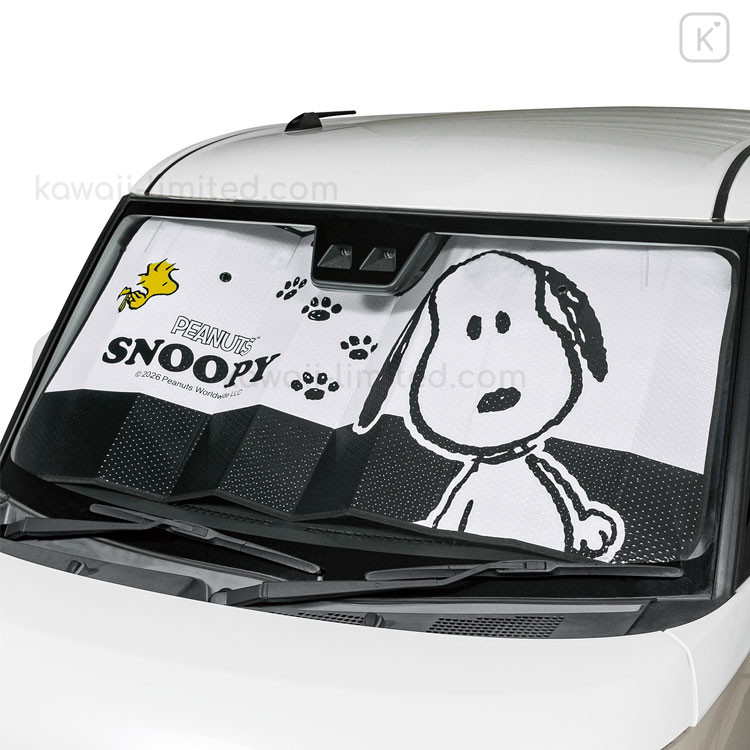 Japan Peanuts Accordion Car Sunshade (S) - Snoopy & Woodstock