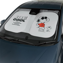 Japan Peanuts Accordion Car Sunshade (M) - Snoopy : Joe Cool Sliver
