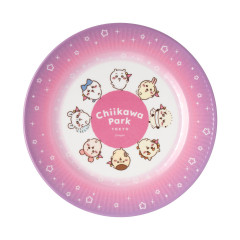 Japan Chiikawa Melamine Plate 17cm - Characters : Chiikawa Park Paper Plate Style Purple Pink Flag