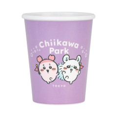 Japan Chiikawa Melamine Cup - Furuhonya Kani-chan & Momonga : Chiikawa Park Paper Cup Style Purple