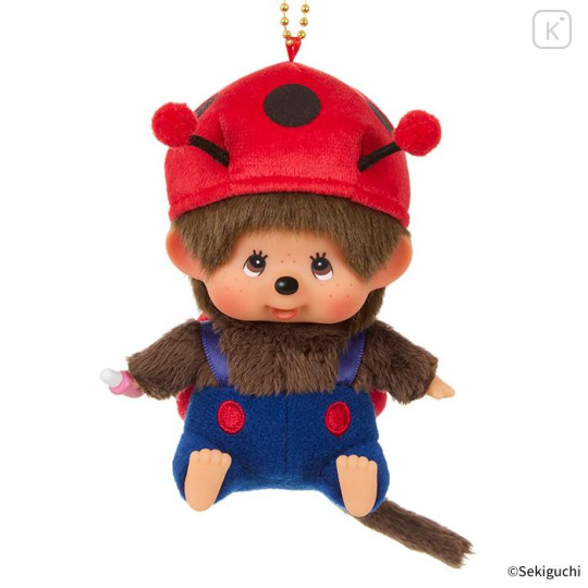 Japan Monchhichi Plush Keychain - Ladybug Monchhichi-kun - 1