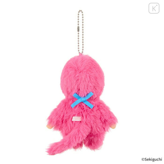 Japan Monchhichi Plush Keychain - Monchhichi-kun : Colors Berry Pink - 3