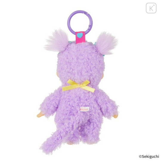 Japan Monchhichi Plush Keychain - Monchhichi-chan : Sweet Lollipop Purple - 2