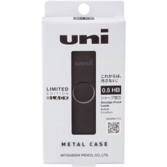 Japan Uni Smudge Proof Leads Metal Case - 0.5mm HB Black