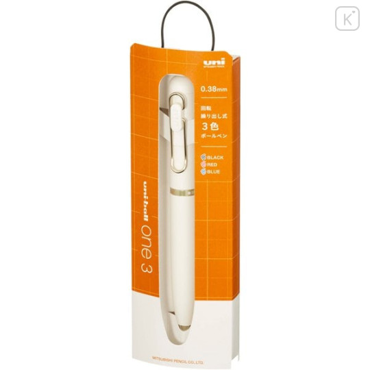 Japan Uni-ball One 3 Color Multi Gel Pen - 0.38mm Lamp White - 1