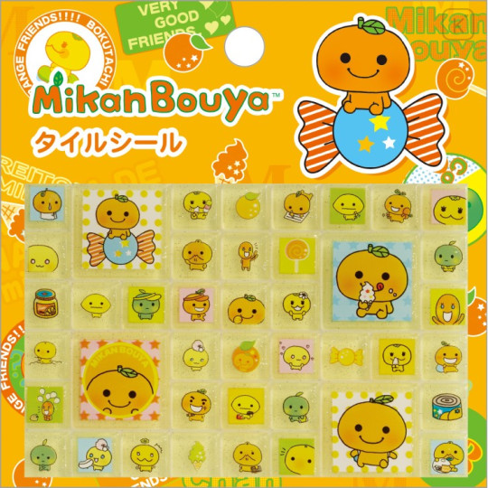 Japan San-x Tile Stickers - Mikan Bouya - 1