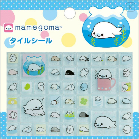 Japan San-x Tile Stickers - Mamegoma - 1