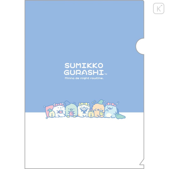 Japan San-X Original A4 Clear Holder - Sumikko Gurashi : Blue - 1