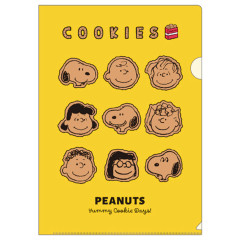 Japan Peanuts A4 Clear Holder - Snoopy : Yummy Cookie Days Yellow