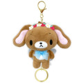 Japan Sanrio Plush Mascot Retractable Reel Keychain - Sugarbunnies : Kurousa Strawberry Flower Fairy - 1