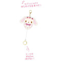 Japan Sanrio Plush Mascot Retractable Reel Keychain - Sugarbunnies : Shirousa Strawberry Flower Fairy - 3