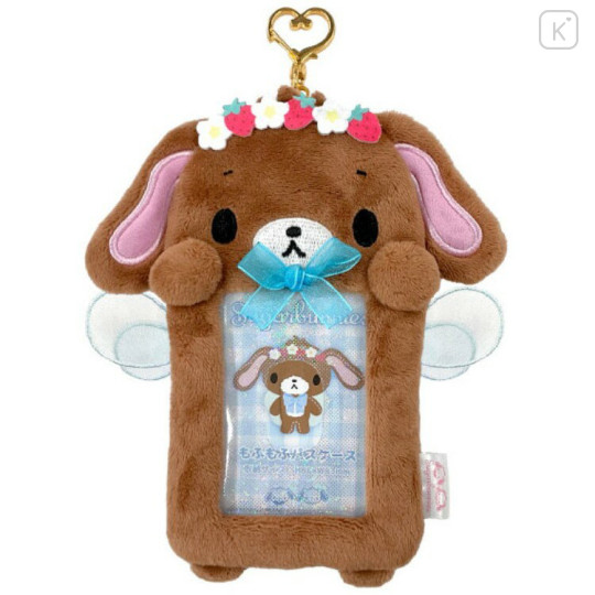 Japan Sanrio Fluffy Pass Case Card Holder - Sugarbunnies : Kurousa Strawberry Flower Fairy - 1