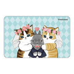 Japan Mofusand Lenticular Phone Sticker - Bride Cat Kiss Groom Rabbit