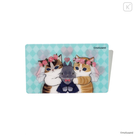 Japan Mofusand Lenticular Phone Sticker - Bride Cat Kiss Groom Rabbit - 3