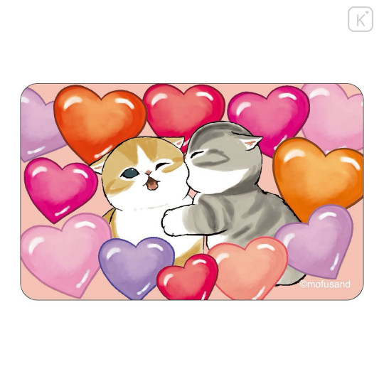 Japan Mofusand Lenticular Phone Sticker - Heart Cat Kiss - 2