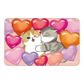 Japan Mofusand Lenticular Phone Sticker - Heart Cat Kiss - 2