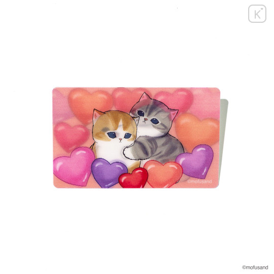 Japan Mofusand Lenticular Phone Sticker - Heart Cat Kiss - 3