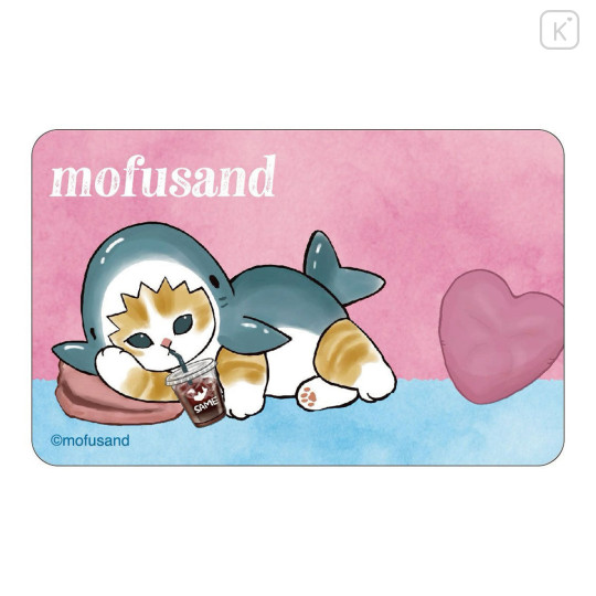 Japan Mofusand Lenticular Phone Sticker - Shark Cat Relax - 1