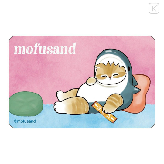 Japan Mofusand Lenticular Phone Sticker - Shark Cat Relax - 2