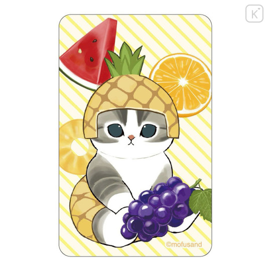 Japan Mofusand Lenticular Phone Sticker - Fruit Pineapple Cat - 2