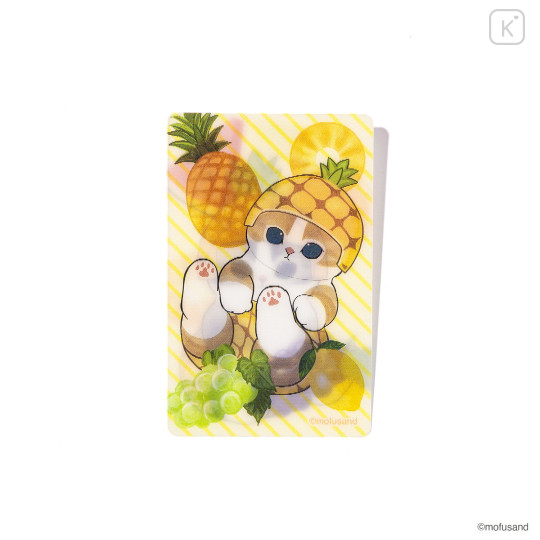 Japan Mofusand Lenticular Phone Sticker - Fruit Pineapple Cat - 3