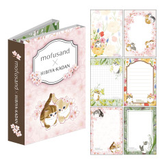Japan Mofusand Hibiya Kadan Flip Memo Pad - Flora Cat Spring