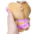 Japan Sanrio Mascot Holder Mini Plush Pouch - Hello Kitty : Tan Sunburned Swimsuit Leopard Pink - 2