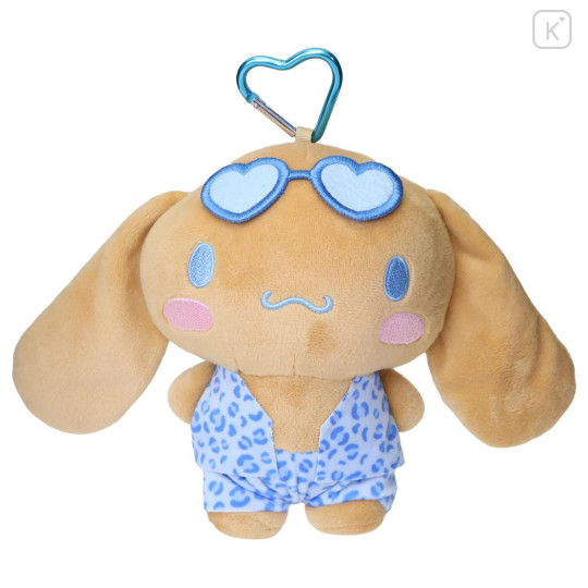 Japan Sanrio Mascot Holder Mini Plush Pouch - Cinnamoroll : Tan Sunburned Swimsuit Leopard - 1