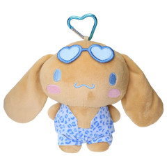 Japan Sanrio Mascot Holder Mini Plush Pouch - Cinnamoroll : Tan Sunburned Swimsuit Leopard