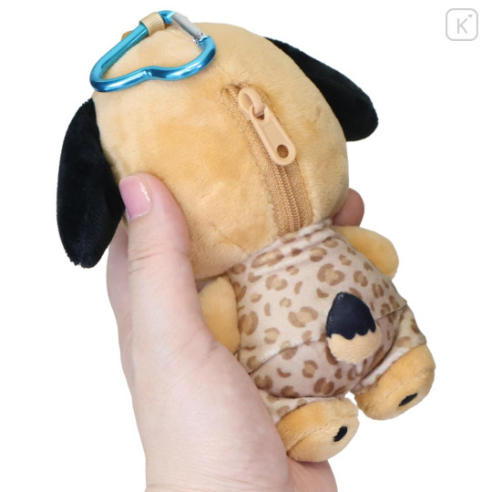 Japan Sanrio Mascot Holder Mini Plush Pouch - Pochacco : Tan Sunburned Swimsuit Leopard - 2