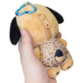 Japan Sanrio Mascot Holder Mini Plush Pouch - Pochacco : Tan Sunburned Swimsuit Leopard - 2