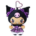 Japan Sanrio Mascot Holder Mini Plush Pouch - Kuromi : Tokimeki Heisei Kogal Tan Sunburned - 1