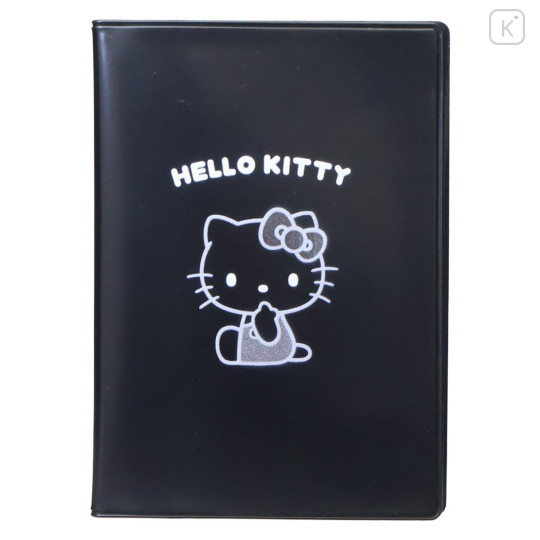 Japan Sanrio Passport Cover Card Holder - Hello Kitty : Monochrome - 1
