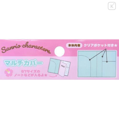 Japan Sanrio Passport Cover Card Holder - Kuromi : Monochrome - 4
