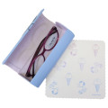 Japan Peanuts Glasses Case with Cloth - Snoopy : Joe Cool Summer Gradient Purple Blue Pink - 3